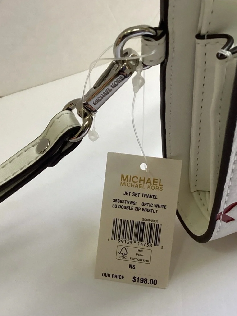 Michael Kors NWT White Multicolor MK Logo Wristlet/Wallet